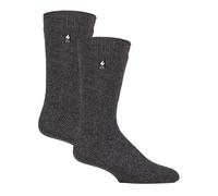 HEAT HOLDERS 2 Paires Homme Chaussettes Thermiques Chaussettes Chaudes Originales | Chaussettes Polaire Hiver (46-50, charbon)