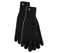 HEAT HOLDERS 2 Paires Homme Gants Doublé Polaire pour Hiver Gants Chaud Tricoté Epaisse Coupe Vent (M-L, Noir)