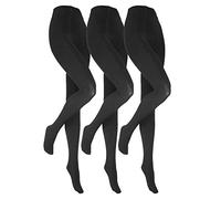 HEAT HOLDERS 3 Paires Fille Collant Hiver en Noires Thermique Collant Opaque pour Enfants (5-6 Ans, Le noir)