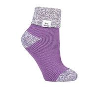 HEAT HOLDERS - Femme Chaudes Polaire Doux Interieur Chaussettes de Lit pour Dormir (37/42, Lilac (S Rib))