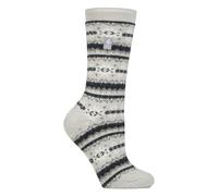 HEAT HOLDERS Femme Chaussettes Lite Chaudes Chaussettes Polaire Fantaisie Colorées | Chaussettes Rigolote Mi-mollet (37-42, Fairisle gris clair)