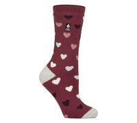 HEAT HOLDERS Femme Chaussettes Lite Chaudes Polaire Fantaisie Colorées | Rigolote Mi-mollet (37-42, Coeurs Roses)