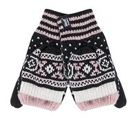 HEAT HOLDERS - Femme Hiver Chauds Polaire Elegant Gants Sans Doigts (One Size, Black (Stockholm))