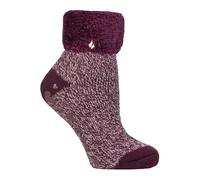 HEAT HOLDERS Femme Lounge Plume Revers Manchette Chaussettes Paquet de 1 Ara Cabernet 37-42
