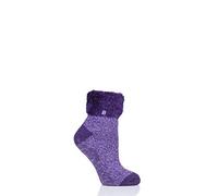 HEAT HOLDERS Femme Lounge Plume Revers Manchette Chaussettes Paquet de 1 Violet 37-42