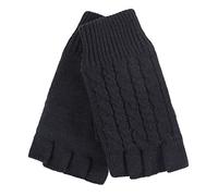 HEAT HOLDERS - Femme Tricot Hiver Gants sans Doigts avec Doublés Polaire pour Froid (One Size, Violet Clair) (Taille Unique, Noir)