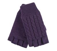 HEAT HOLDERS - Femme Tricot Hiver Gants sans Doigts avec Doublés Polaire pour Froid (One Size, Violet Clair) (Taille Unique, Violet 2)