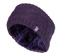 Heat Holders - Femme Tricot Large Polaire Chaud Hiver Cache Oreilles Bandeau (Headband) (One Size, Purple)