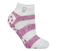 HEAT HOLDERS - Femmes cheville basses sneaker chaussettes thermiques antidérapantes 37-42 eur (Gris clair/Berry (Valencia))