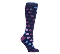 HEAT HOLDERS LITE - Femme Chaudes Polaire Chaussettes Hautes Thermiques avec Motifs pour Hiver (37-42 EU, Marine Spot)