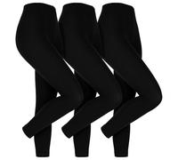 HEAT HOLDERS - Lot de 3 paires de leggings doublés en polaire thermique pour l'hiver | Leggings épais opaques sans pieds pour femme, Noir , S