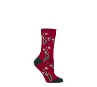 HEAT HOLDERS RHS The Royal Horticultural Society Femme Thermal Chaussettes x RHS 1.6 TOG Lite, Chaud,À motifs, Cadeau pour les jardiniers, 1 Pair Taille 37-42 Florale Cerise 37-42