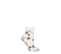 HEAT HOLDERS SOCKSHOP Chaussettes pour femmes- 1.6 TOG Lite Chaussettes chaudes et confortables pour pantoufles de salon poignées antidérapantes à motifs,1 paire taille 37-42Cabane confortable