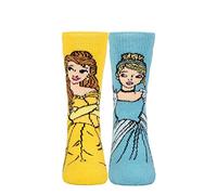 HEAT HOLDERS SOCKSHOP Des gamins 1.6 TOG Lite Disney Beauty et the Beast and Cinderella Chaussettes thermiques Paquet de 1 Bleu/Jaune 31-36