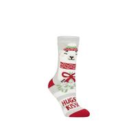 HEAT HOLDERS SOCKSHOP Femme 1.6 TOG Lite Noël Chaussettes Paquet de 1 (FR/ES, Numérique, 37, 42, Taille normale, Taille normale, Câlins bisous)