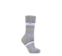HEAT HOLDERS SOCKSHOP Femme 2.3 TOG À motifs Chaussettes thermiques Paquet de 1 (37-42, Palma Multi Bande Gris)