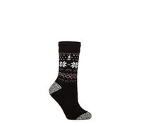HEAT HOLDERS SOCKSHOP Femme 2.3 TOG À motifs Chaussettes thermiques Paquet de 1 Fairisle Band Noir 37-42