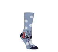 HEAT HOLDERS SOCKSHOP Femme Stitch Chaussettes - 1.6 TOG Lite Thermique, Chaude, Bleu, À motifs, Cadeau pour les fans de Disney, Lilo & Stitch Movie, 1 Paire Taille 37-42 Bleu 37-42