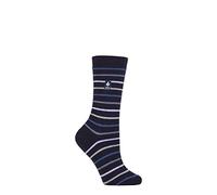HEAT HOLDERS SOCKSHOP Femmes 1.0 TOG Ultralite Rayures, Argyle & À motifs Chaussettes Paquet de 1 Riga Rayure Marine 37-42