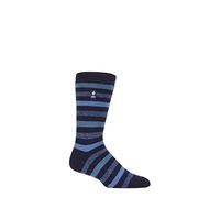 HEAT HOLDERS SOCKSHOP Hommes 1.6 TOG Lite Rayé, À motifs & Argyle Chaussettes Paquet de 1 Split Moyen Rayure Marine 39-45