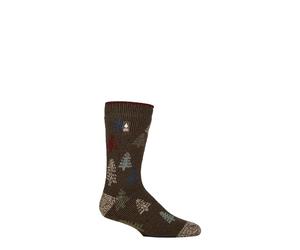 HEAT HOLDERS SOCKSHOP Mens 2.3 TOG À motifs et uni Chaussettes thermiques Paquet de 1 Forêt 39-45
