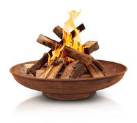 HEAT Outdoor Living Brasero 60 cm Acier Noir - Brasero Exterieur pour Jardin - Brasero Barbecue & Plancha - Brasero Exterieur Barbecue en Acier de Haute qualité pour soirées de détente - 60x60x16 cm