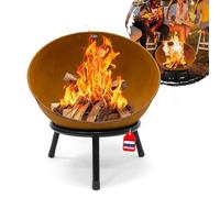 HEAT Outdoor Living Kappa Brasero pour Le Jardin - Brasero d'extérieur et tonneau à feu - Brasero en Acier laqué - Brasero pour Le Jardin - (Rouille (56 x 56 x 60 cm)