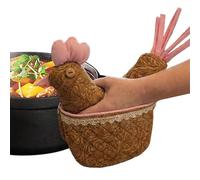 Heat Resistant Baking Mittens - Cute Oven Mitts | Kitchen Mittens | Chicken Design Oven Mitts for BBQ Holiday Christmas Easter Thanksgiving Home Kitchen Women Mom Lady Owner