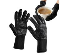 Heat Resistant Fireproof Protection Mitts - Heat Resistant BBQ Grill Gloves | Grill Gloves Heats Fireproof for Stove Fireplace Baking Frying Outdoor Camping Campfire Food Prep Men Women Chefs