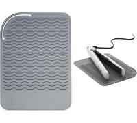 Heat Resistant Mat For Curling Iron,Silicone Pad For Curling Iron,Heat Resistant Silicone Mat For Curling Iron,Straightener,Flat Iron And Hair Styling Tool (Grey)