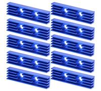 Heat Sink Cooling Radiator CPU Cooler Premium Aluminum Durable Rust Resistant Efficient Heat Dissipation for Routers CPUs ICs Motherboards 9x5x35 Royalblue 10Pcs
