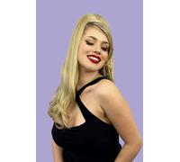 Heat styleable half wig hairpiece, long wavy, Flexihair: Antoinette white platinum #1001