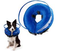 Heatail Collerette Chien Chat Gonflable Anti Lechage Amovible pour la Récupération Après des Opérations ou des Blessures pour Chiens (S)
