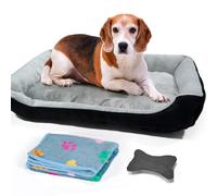 Heatail Panier Chien Grande Taille XL - Base Antidérapante, Lit Lavable Duveteux, Doux Confortable Respirant Anti-anxiété - (80 × 60 × 15 cm Gris)