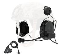 Heatangel Tactical Comta Headset with Arc Rail Adapter Protection auditif avec des coussinets d'oreille en gel pour Airsoft Sports (Black)