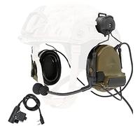 Heatangel Tactical Comta Headset with Arc Rail Adapter Protection auditif avec des coussinets d'oreille en gel pour Airsoft Sports (Army Green)