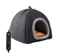 Heated Cat Bed - Puppy Kitten Heated Timer & Temp Adjustable Warm Cave | Winter Cat Bed for Dog Puppy Kitten Living Room Home Sleeping