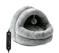 Heated Cat Bed | Removable Plush Nest with Timer | | 45*45*45cm/17.71*17.71*17.71inch Detachable Cat Warming Pad For Outside Puppy Winter Kitten