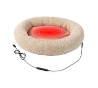 Heated Cat Bed - USB Pet Warmer | Donut Pet Bed | 3 Temperature Settings | 1H 4H 8H Timer, Removable Washable Cover, Waterproof Chew Resistant, USB Powered Heated Pet Bed for Cats and Small Dog Winter