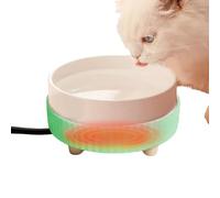 Heated Cat Cave, Heated Water Bowl, Animal Water Dish, Green, White 2.76x5.31x5.5.31in Fast Heating Ceramic, Quiet Fountain, Dogs, Puppy, Low Consumption 850g
