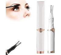 Heated Eyelash Curler,2 in 1 Clip- Type Lash Curler,Curved Heated Eyelash Curler USB Cable Rechargeable Cutting-Edge Tool,with Three Adjustable Temperature Anti-Burn (White)