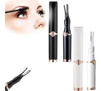 Heated Eyelash Curler,2 in 1 Clip- Type Lash Curler,Curved Heated Eyelash Curler USB Cable Rechargeable Cutting-Edge Tool,with Three Adjustable Temperature Anti-Burn (Black+White)