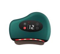 Heated Foot Scraper - 12 Levels Heating Firming Massager for Soles Shoulder Back | Cordless Vibration Muscle Scraper, Adjustable Deep Tissue Tool for Leg Pains Workplace Sport, 9.5x8x2.5cm Green White