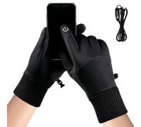Heated Gloves - 3 Heating Levels Touchscreen Electric Mitten, Black | Cold Weather Accessory, Rechargeable Battery Powered, Waterproof Thermal Material, Keeps Hands Warm, Outdoor Work Glove, Dura