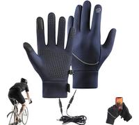 Heated Gloves for Men and Women, USB Rechargeable Thermal Gloves with Touchscreen, Waterproof Winter Hand Warmers (Blue,M)