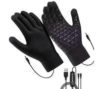 Heated Gloves For Men | USB Adjustable Touchscreen Knitted Mittens
