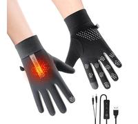 Heated Gloves - USB Powered Warmers, Flexible Temperature Control, Hand Warmers for Men, Skiing Hiking Cycling Snowboarding, Winter Sports Working, Youth Teens Outdoor Activities