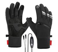 Heated Gloves - Winter Touchscreen Waterproof | Battery Powered Electric Heating Glovess, Rechargeable Heated glovves - Three Temperature Settings Touchscreen Warm Heat Hand Warmers with Pockets
