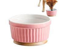 Heated Pet Bowl, Cat Food Bowls, Cat Dishes and Bowls, Winter Pet Feeding Dish with Heating, 4.72x2.56 inches Heated Ceramic Dog Feeder for Cold Weather, White, Pink and Black
