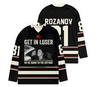 Heated Rivalry Merch Get in Loser We're Going to The Cottage Hockey Jersey - Pull unisexe à col en V à manches longues, haut de sport streetwear pour les fans de CP, Noir-81, M